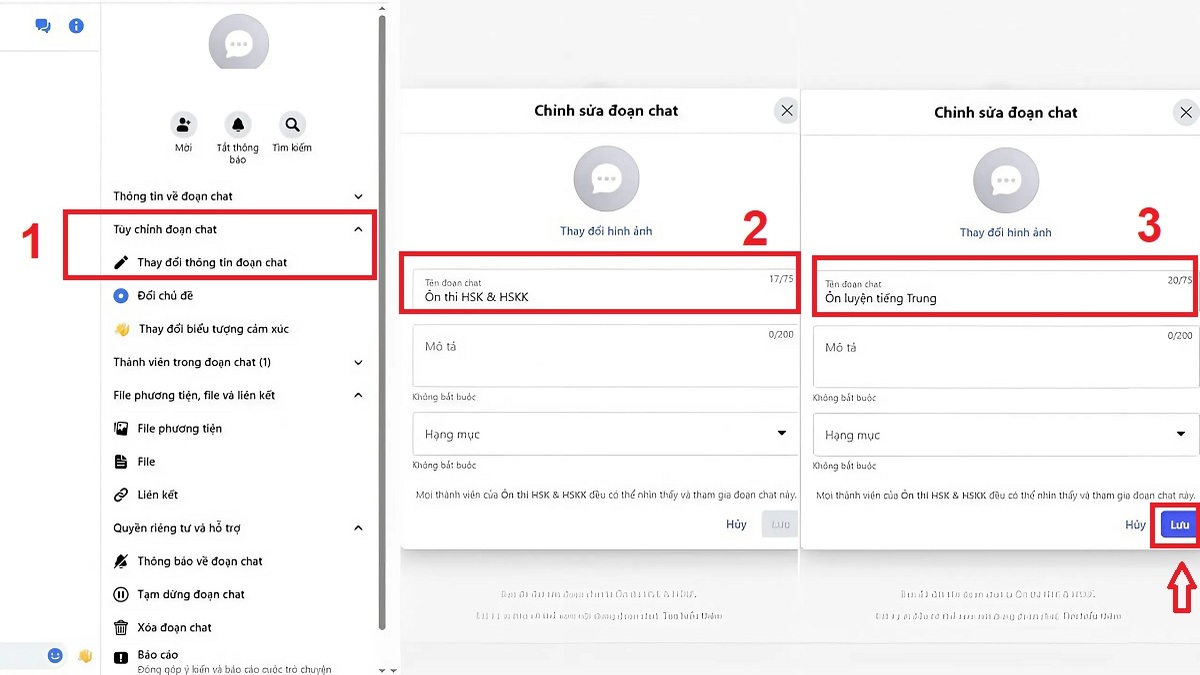 Các tính năng quản lý nhóm trên Messenger hiệu quả - đổi tên nhóm