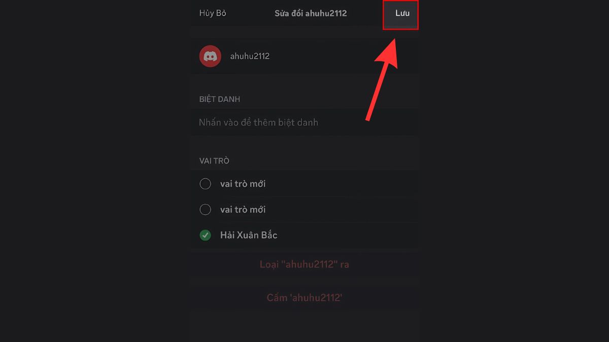 Hướng dẫn cách phân vai trên Discord trên điện thoại - bước 4