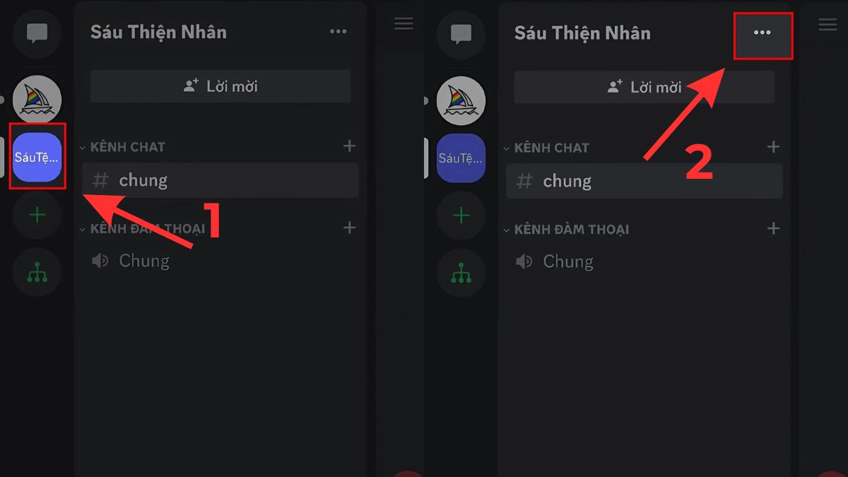Hướng dẫn cách tạo role trong Discord trên điện thoại - bước 1