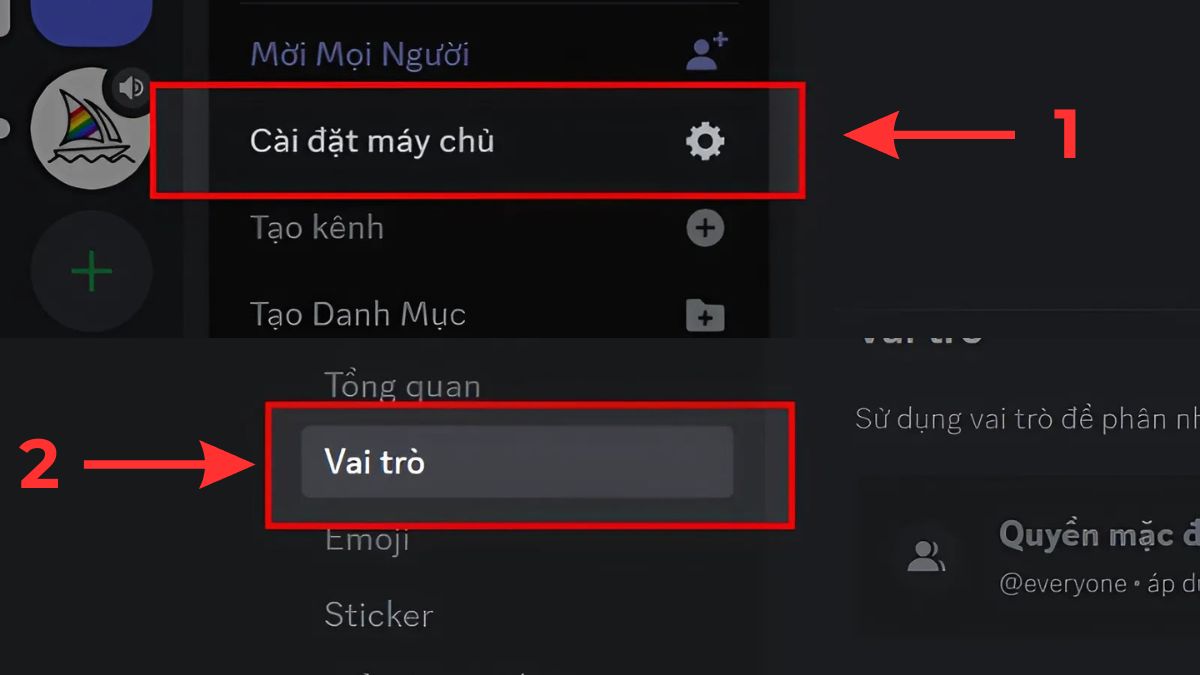 Hướng dẫn cách tạo role trong Discord trên máy tính - bước 2