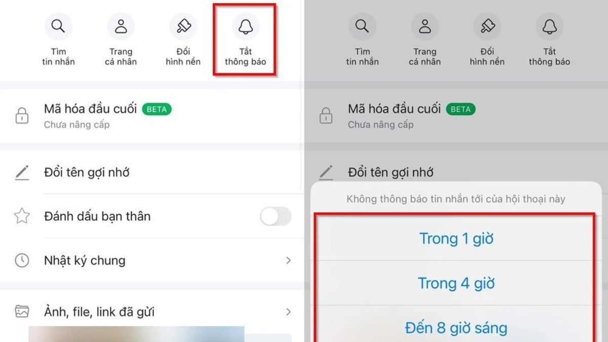 Tắt thông báo tin nhắn zalo một người cụ thể - bước 3