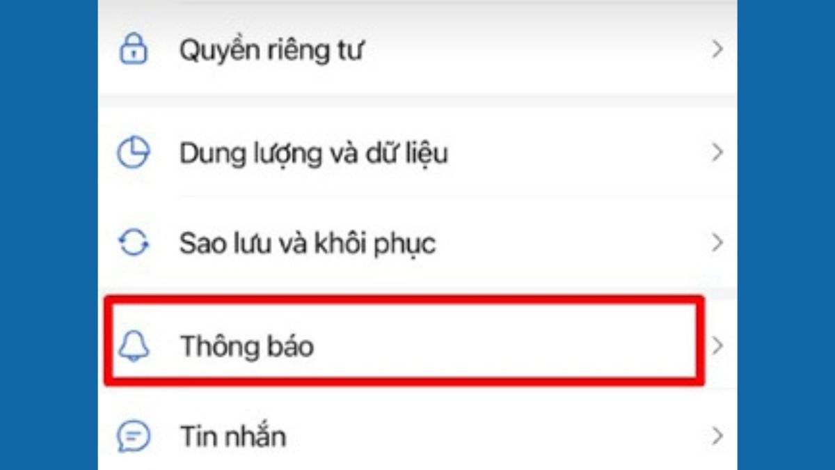 Tắt thông báo tin nhắn zalo tất cả mọi người - bước 2