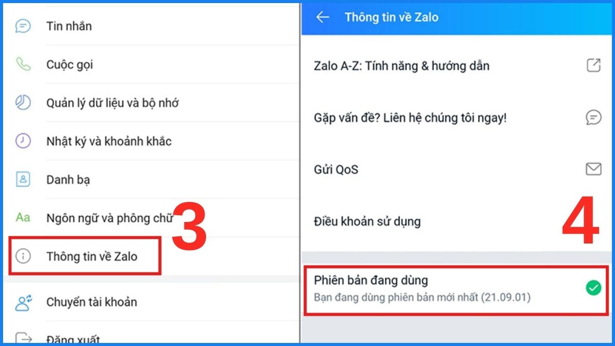 Hướng dẫn cách kiểm tra phiên bản Zalo hiện tại trên điện thoại