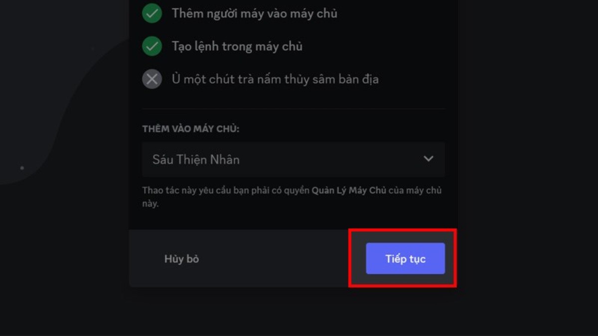 sử dụng bot để xóa tin nhắn - bước 3.1