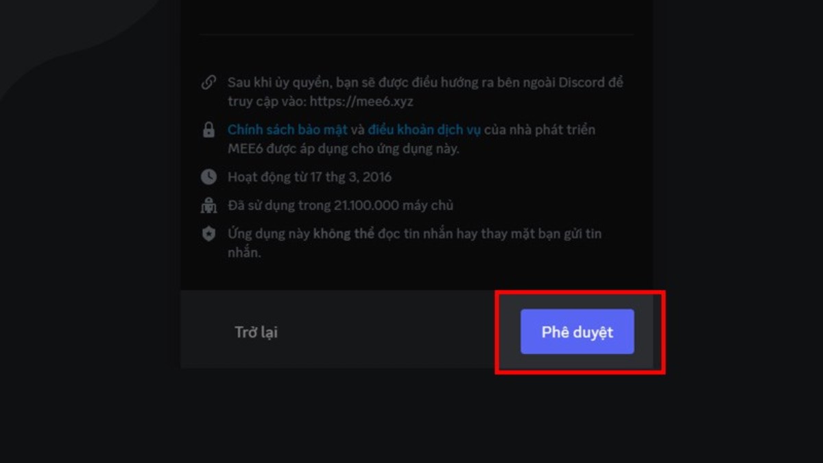 sử dụng bot để xóa tin nhắn - bước 3.2