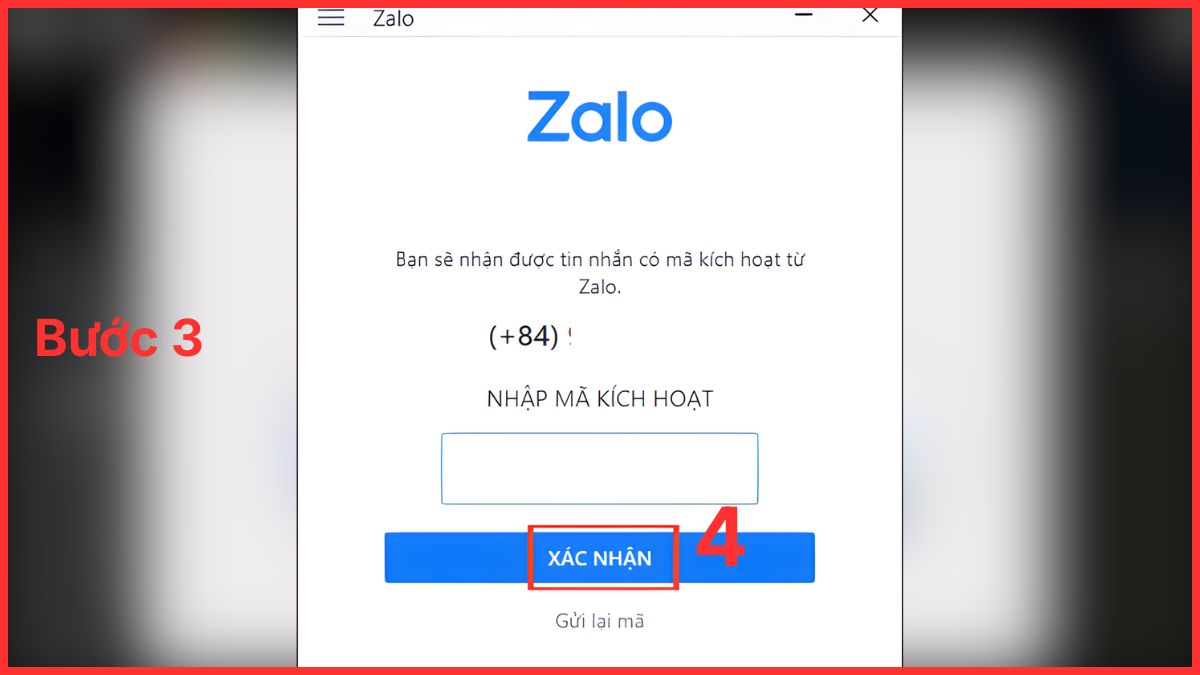 Cách đăng ký tài khoản Zalo trên máy tính - bước 3