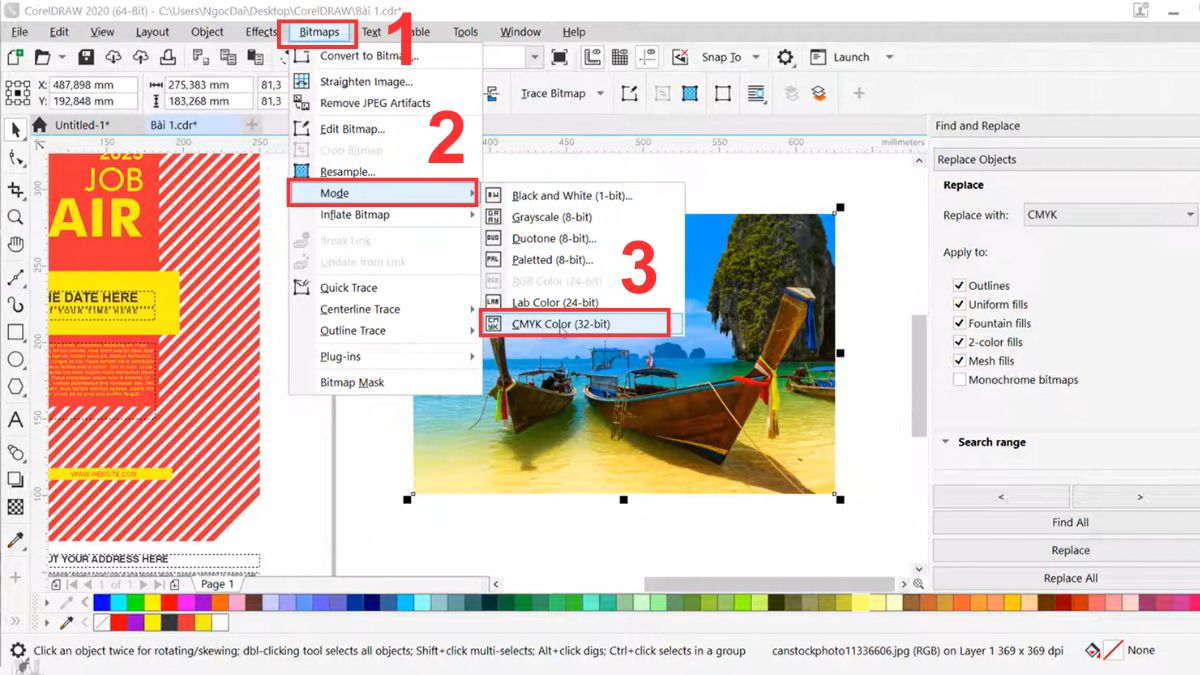 Hướng dẫn cách chuyển RGB sang CMYK giữ màu trên corel - bước 4