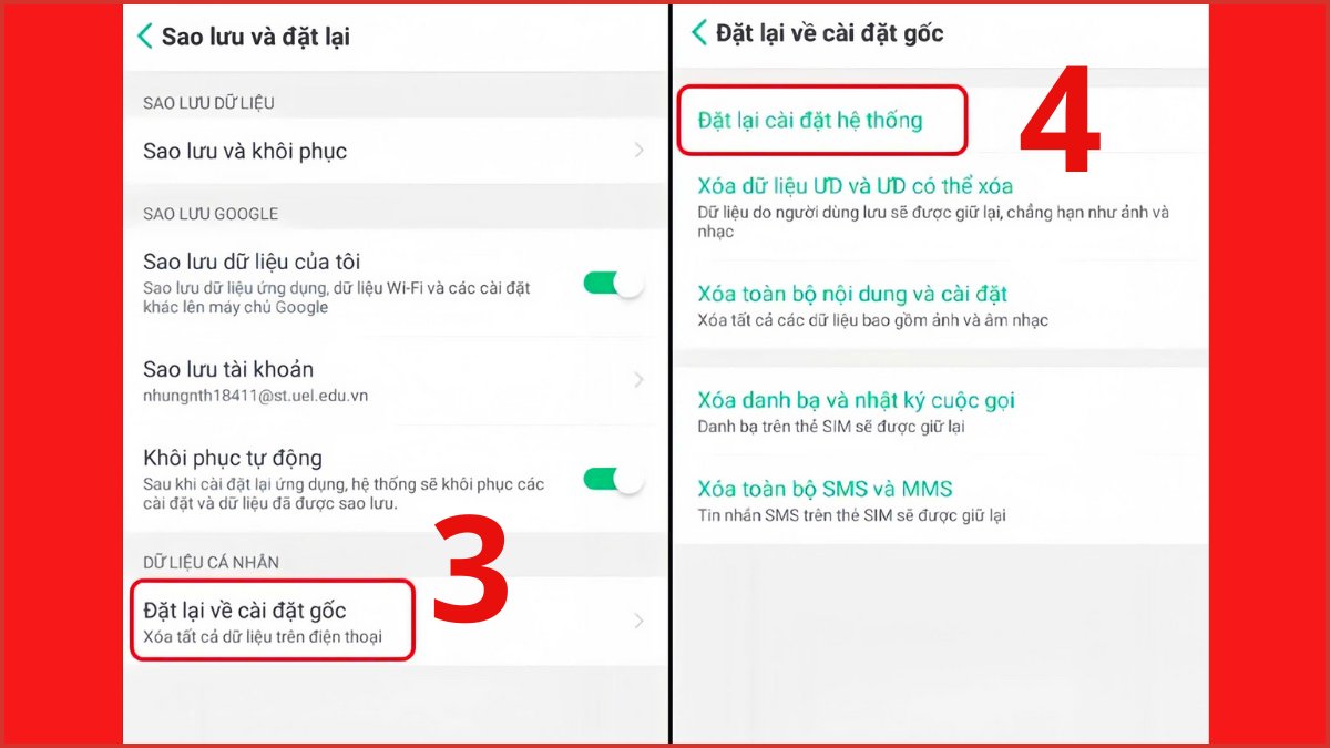 Cách khắc phục lỗi không mở được camera trên điện thoại - khôi phục cài đặt gốc - bước 3