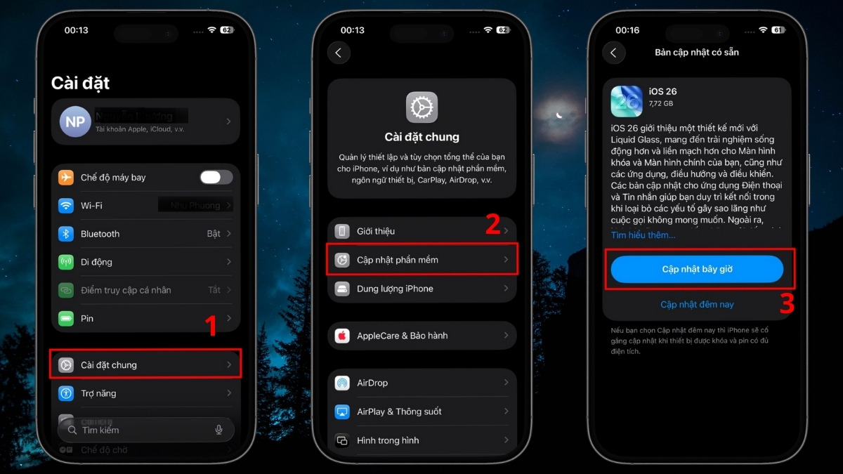 Cập nhật phần mềm điện thoại trên iPhone