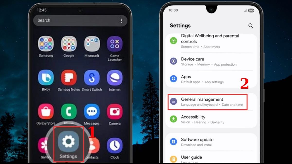 Truy cập vào Cài đặt