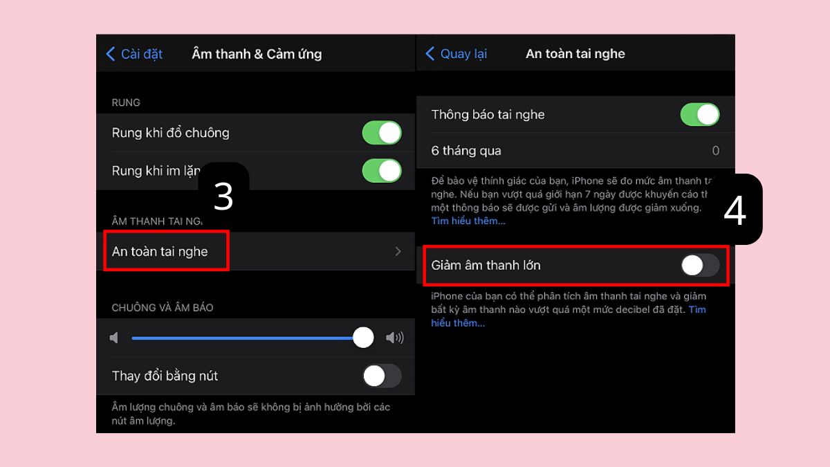 cách khắc phục loa ngoài iPhone bị nhỏ - tắt chế độ giảm âm thanh lớn - bước 3