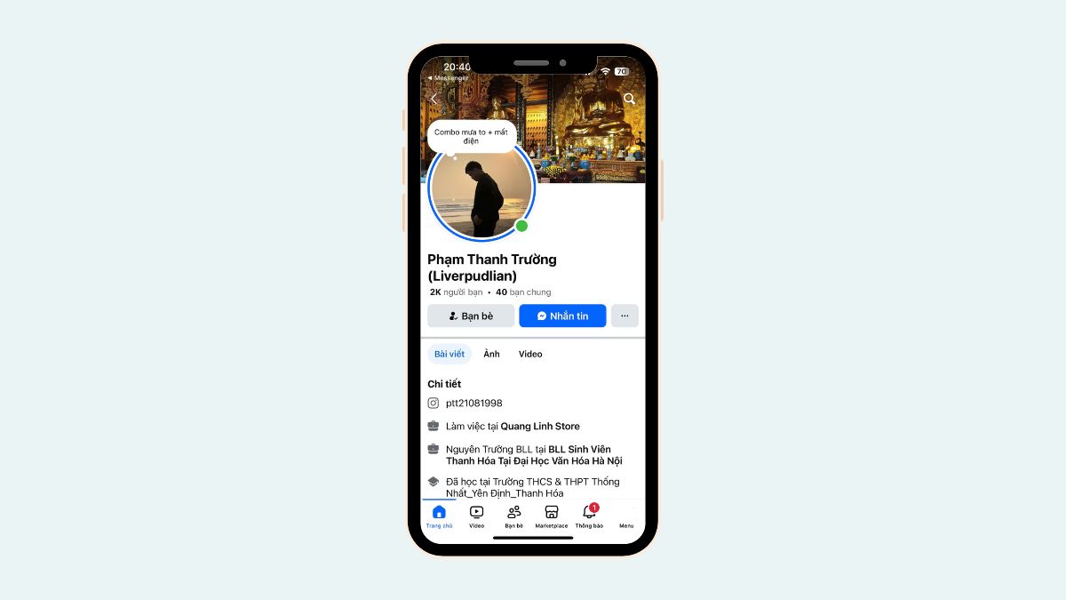 Hướng dẫn cách chặn người khác trên Facebook - bước 1