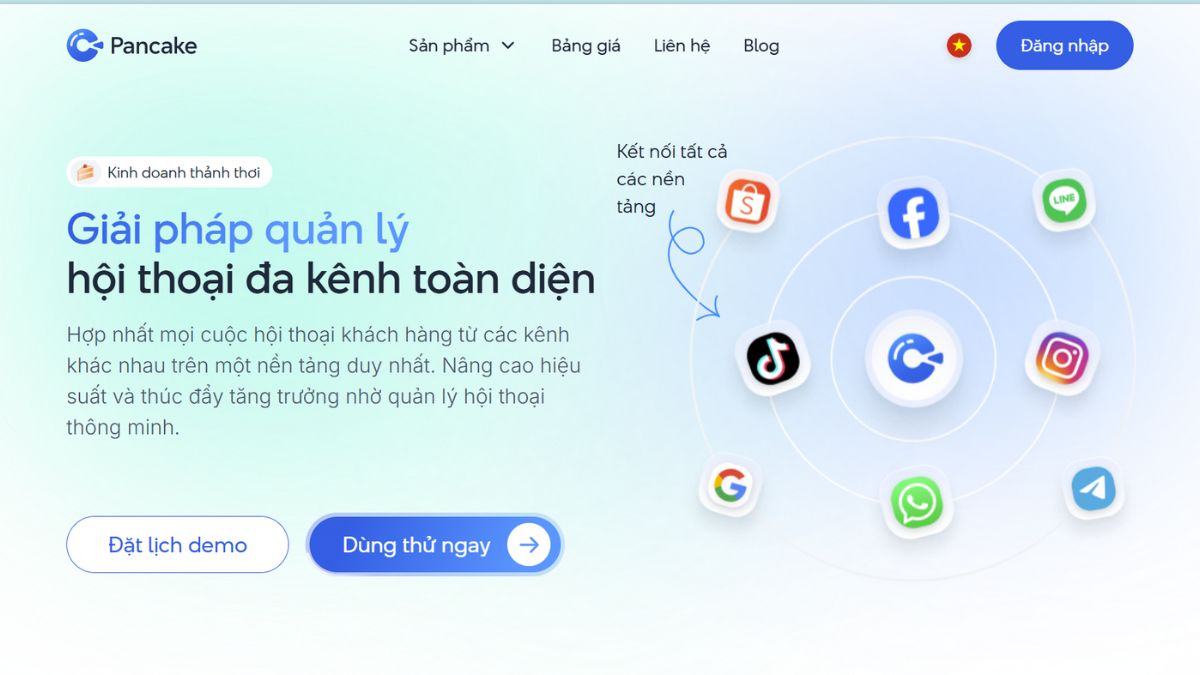 Pancake là phần mềm bán hàng Facebook đa kênh