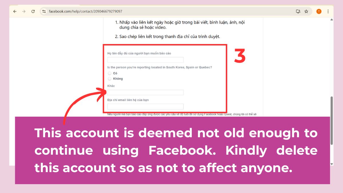 Hướng dẫn cách RIP tài khoản trên Facebook Fanpage - bước 2