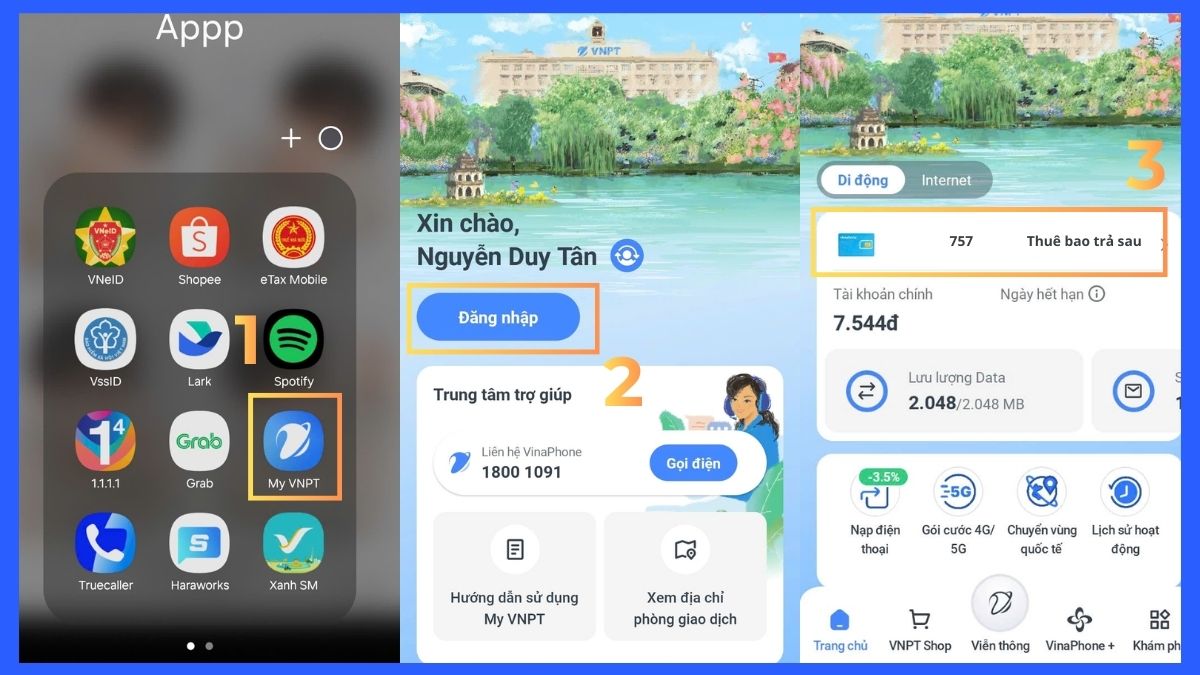 Hướng dẫn kiểm tra thuê bao trả sau vinaphone