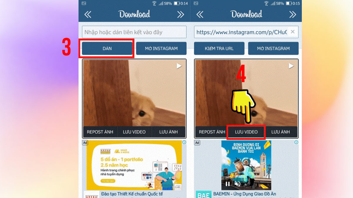 lưu ý tải video Instagram trên điện thoại android - bước 2
