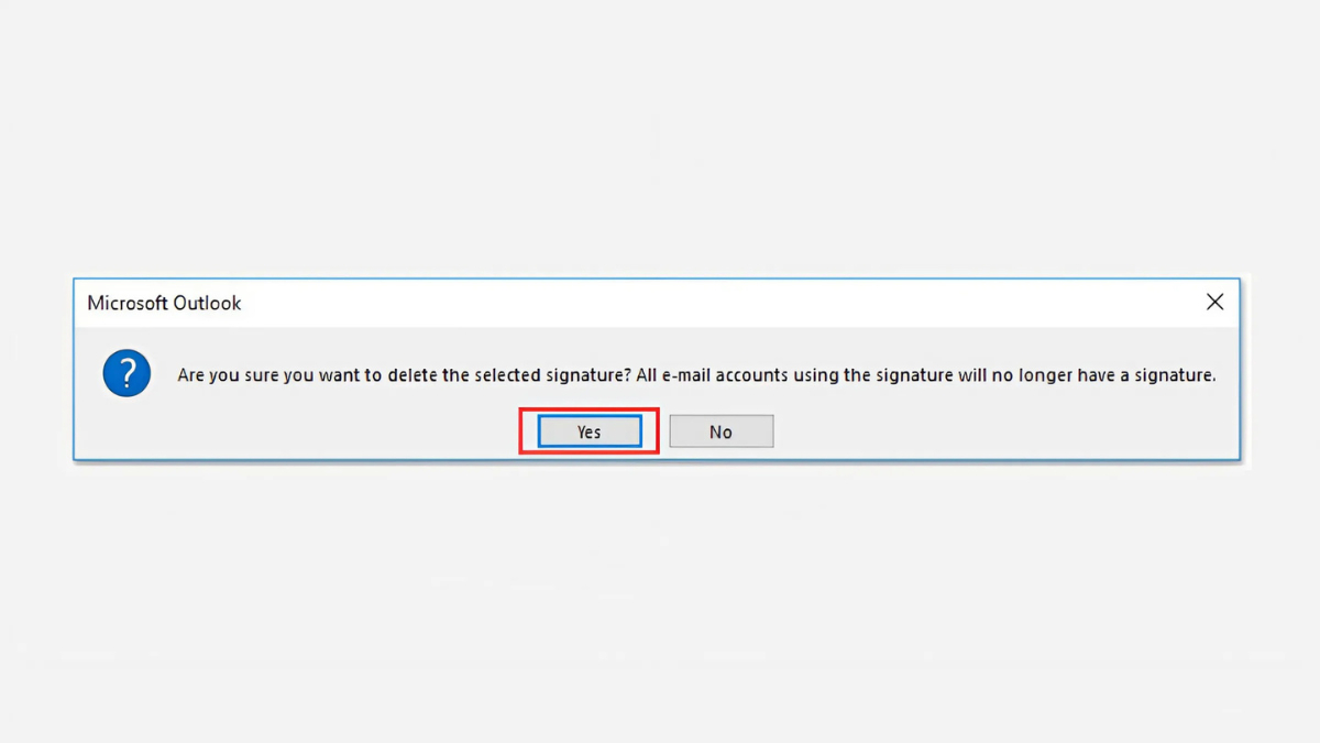 Cách xóa chữ ký outlook - bước 3