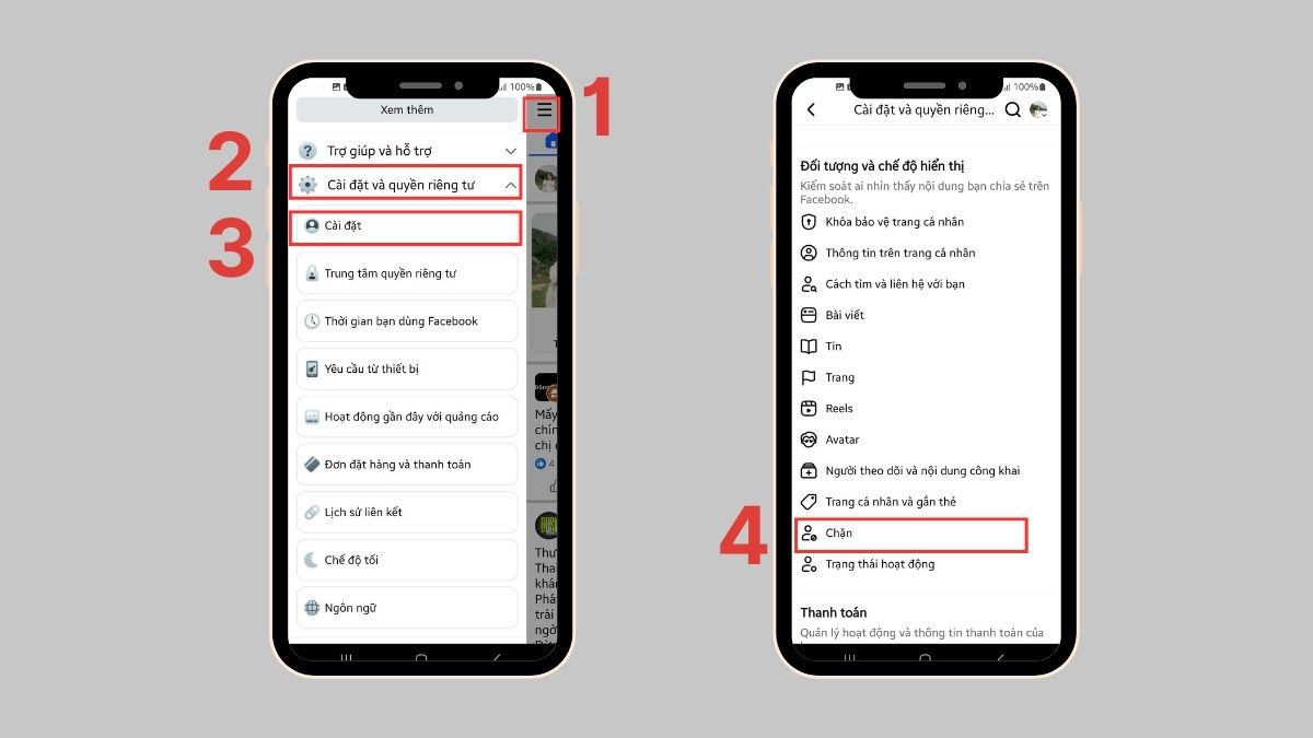 Hướng dẫn cách tìm danh sách chặn trên Facebook trên điện thoại