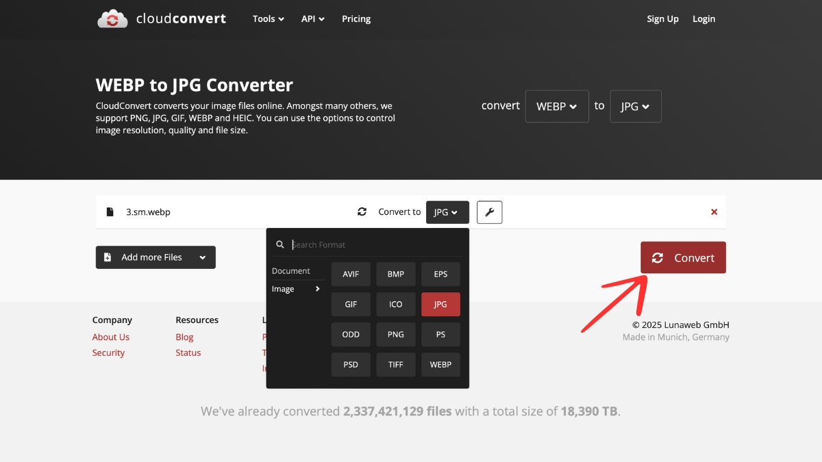 Cách chuyển đổi file WebP sang JPG, PNG bằng tool trực tuyến - bước 4
