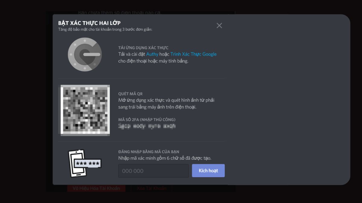 Cách bật xác thực 2FA trên Discord trên máy tính - bước 4