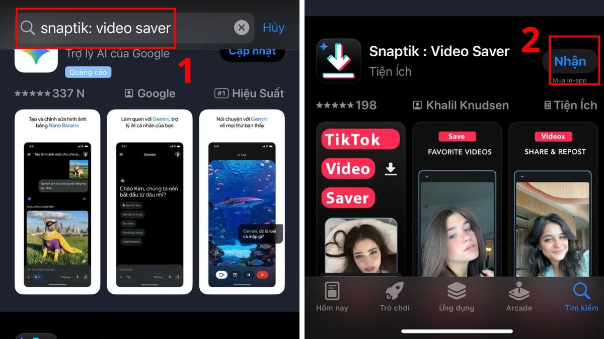 SaveTok app xóa logo TikTok trên iPhone - bước 1