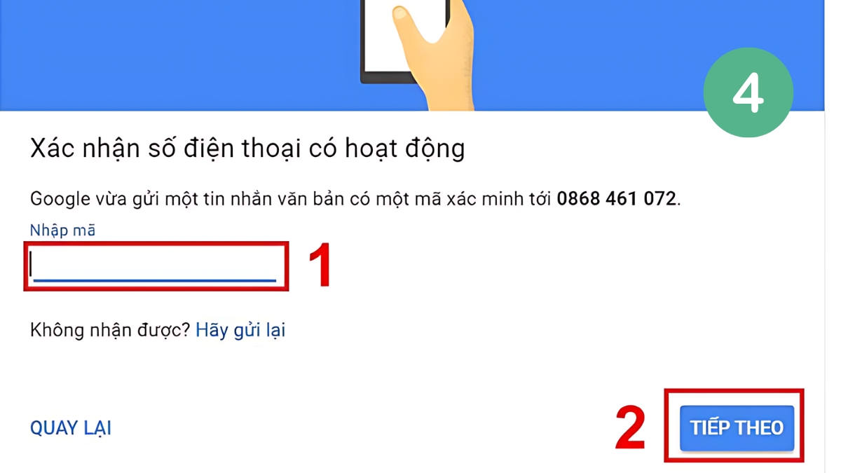Thực hiện xác thực 2FA Google