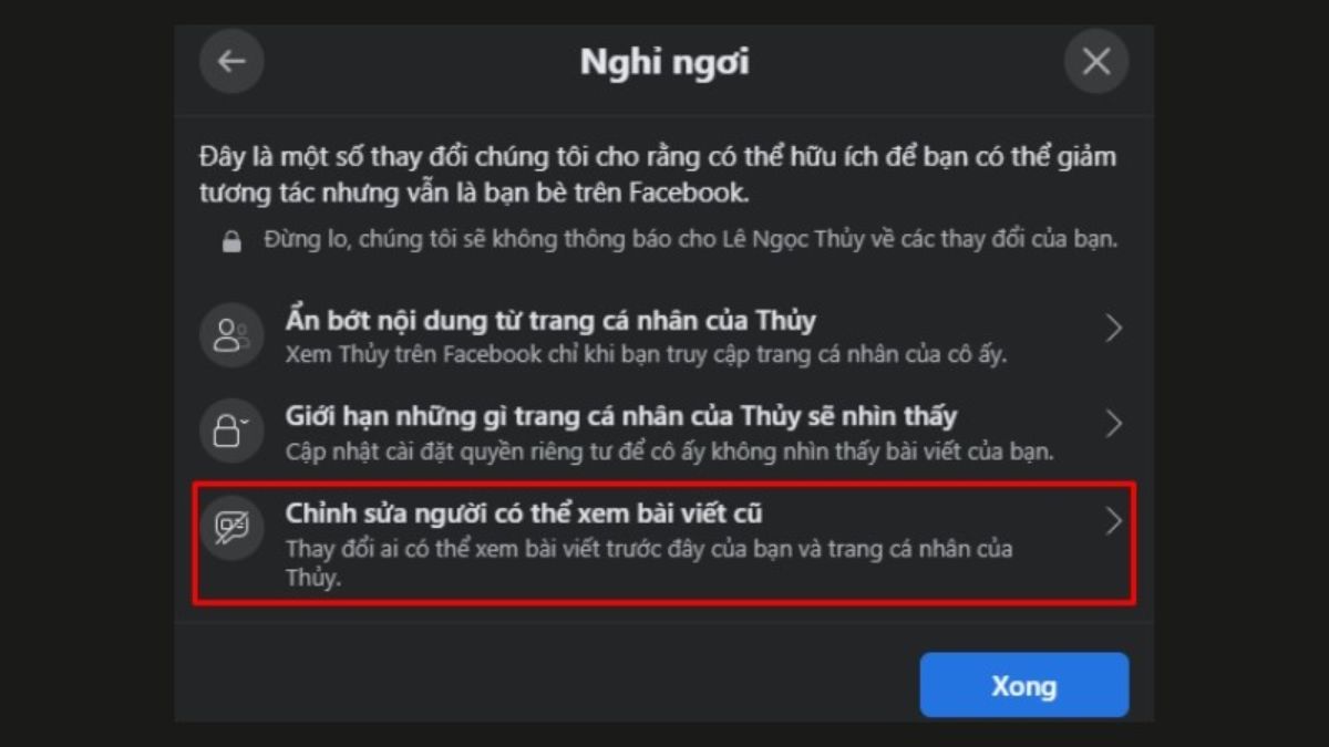 giảm tương tác Facebook trên máy tính