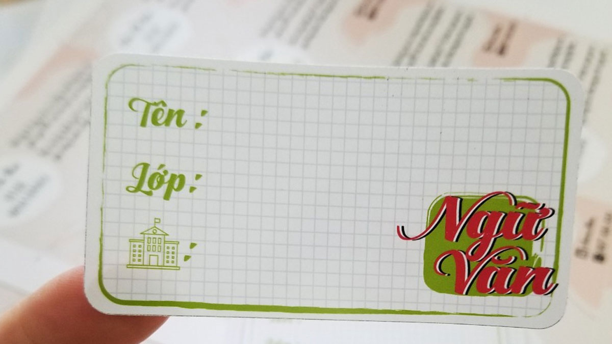 mẫu nhãn vở đẹp trên word môn ngữ văn