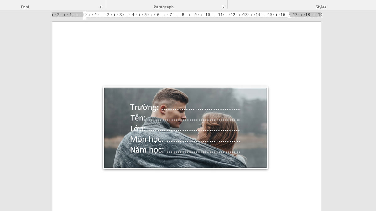 mẫu nhãn vở đẹp trên word vintage