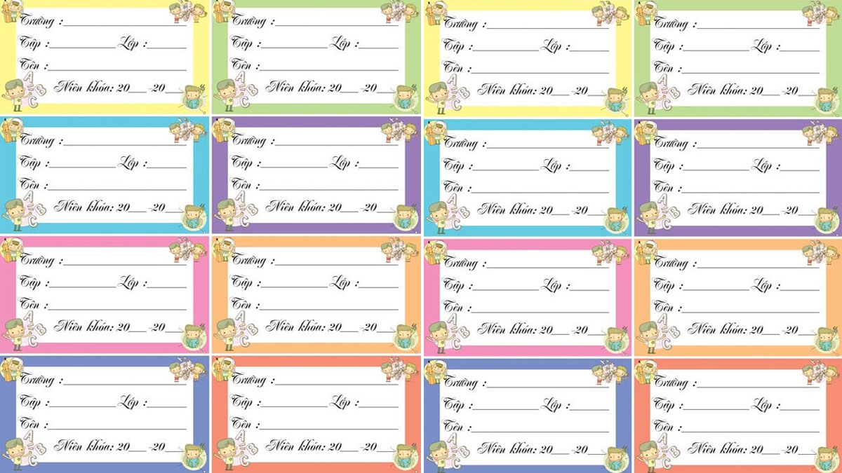 mẫu nhãn vở đẹp trên word basic