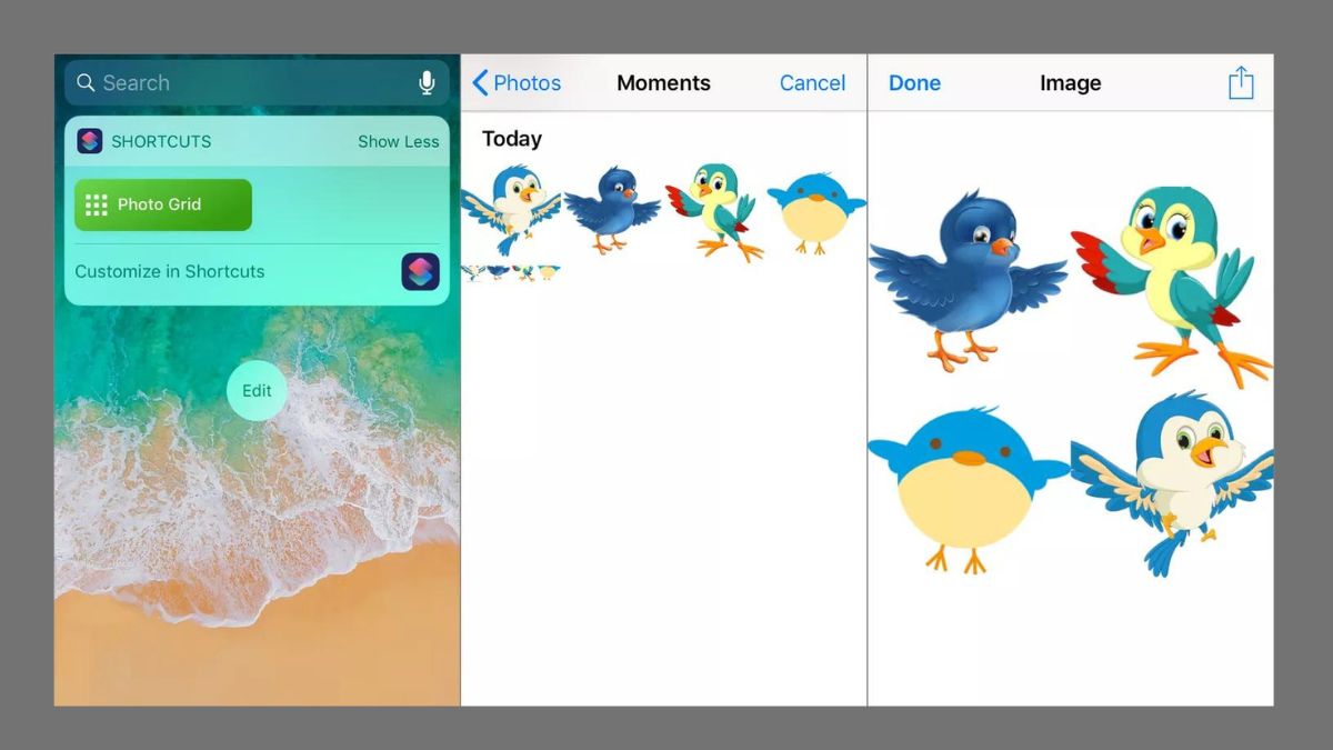 Phím tắt Photo Grid trên iPhone