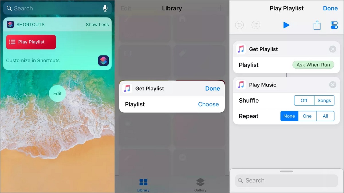 Phím tắt iPhone tạo Playlist