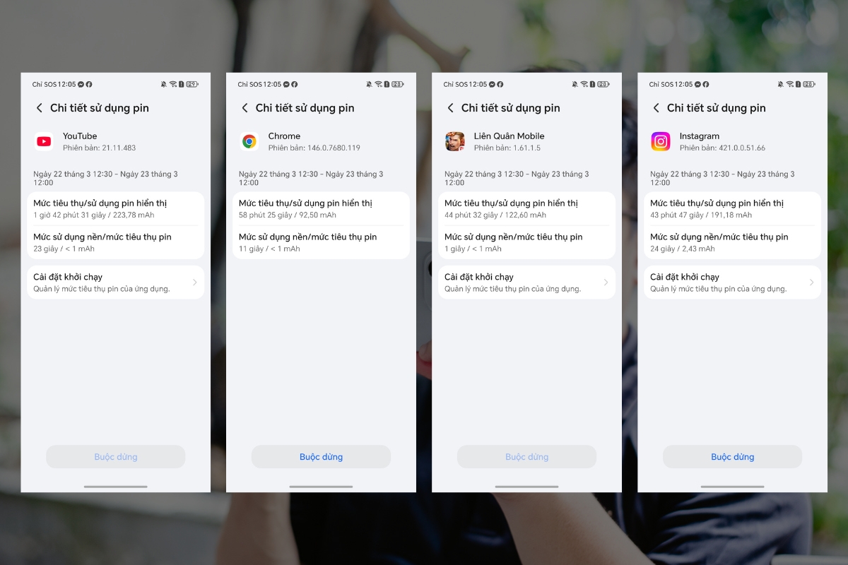 Biểu đồ pin trên Honor X8d