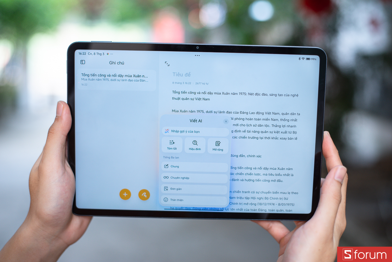 Tính năng viết AI trên Xiaomi Pad 8