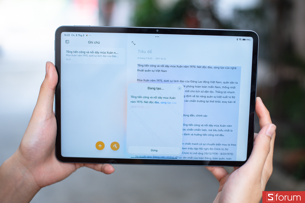 Tính năng viết AI trên Xiaomi Pad 8