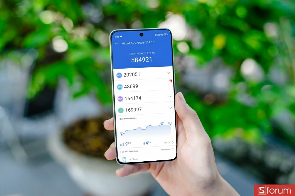 Về điểm benchmark, Helio G200 Ultra cho điểm AnTuTu 584.921 điểm