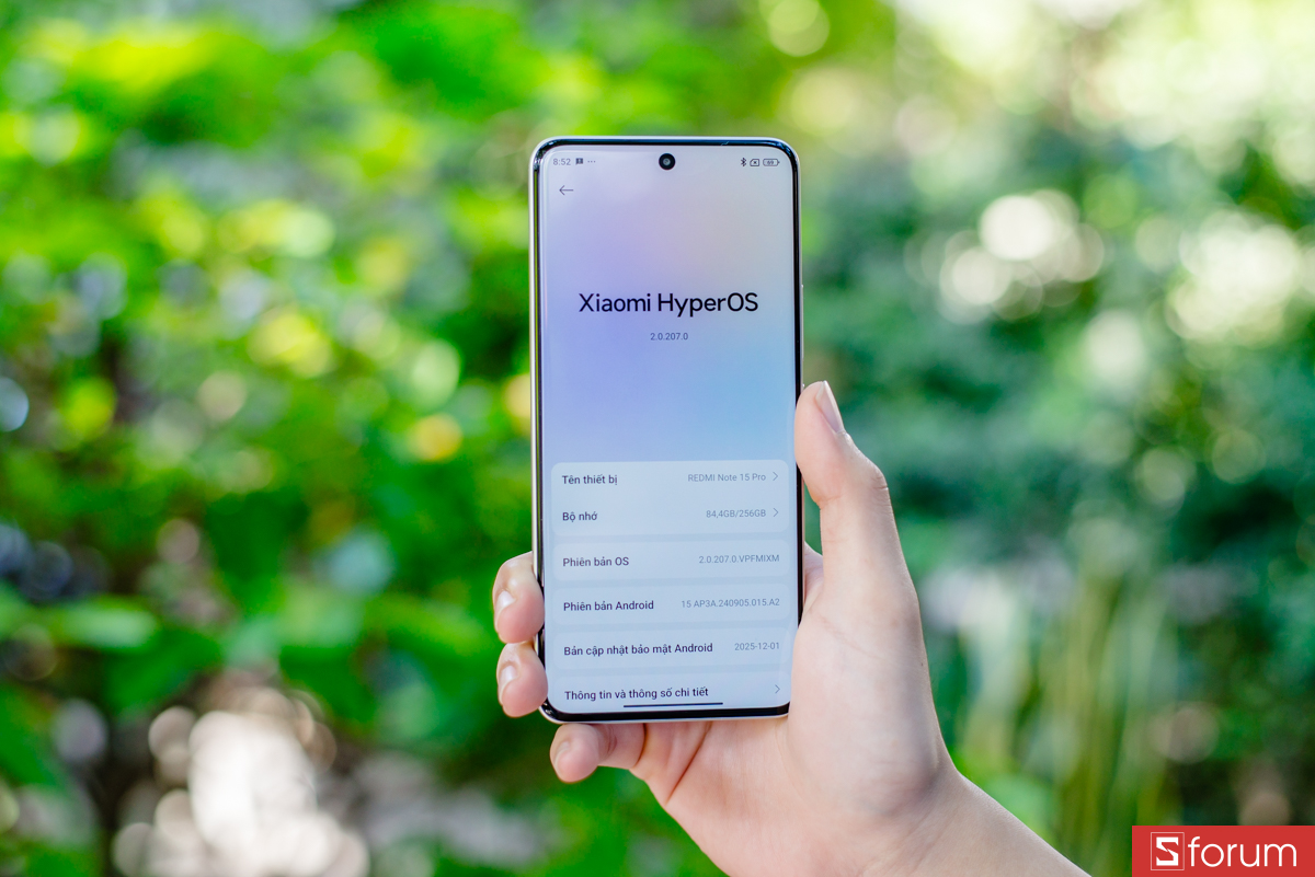 Redmi Note 15 Pro chạy HyperOS 2.0 dựa trên Android 15 mới nhất
