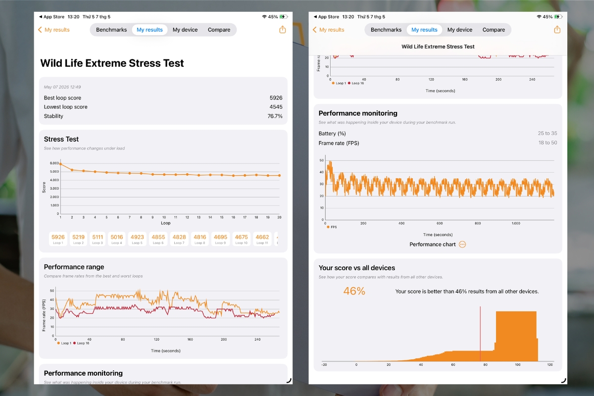 Bài test 3DMark Wild Life Extreme Stress Test