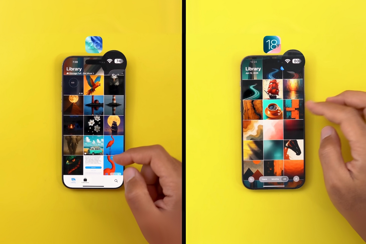 Đánh giá pin iOS 26 khi cuộn trang Ảnh