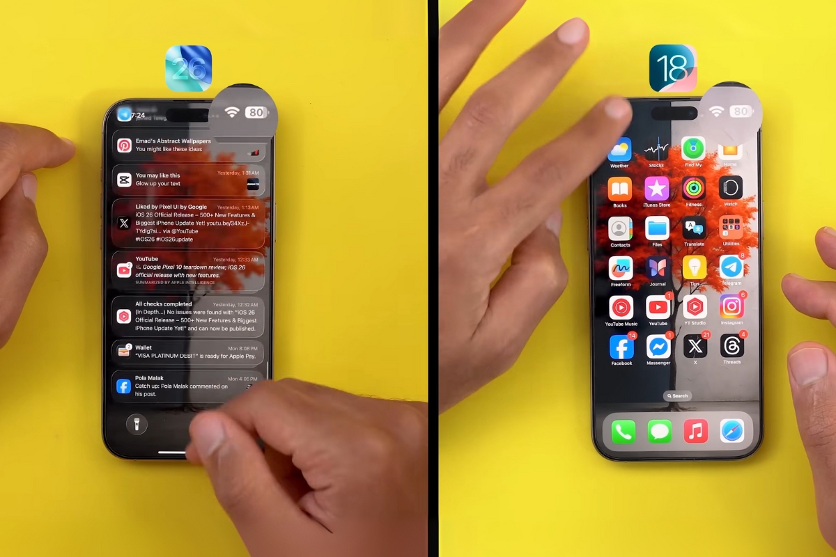 Đánh giá pin iOS 26 khi đóng mở trung tâm thông báo