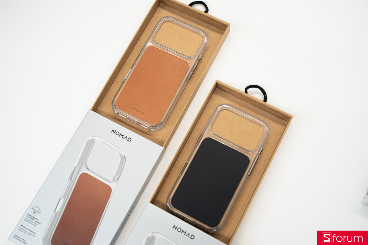 Ốp lưng iPhone 18 Pro Max Nomad Clear Leather Horween Rustic Brown