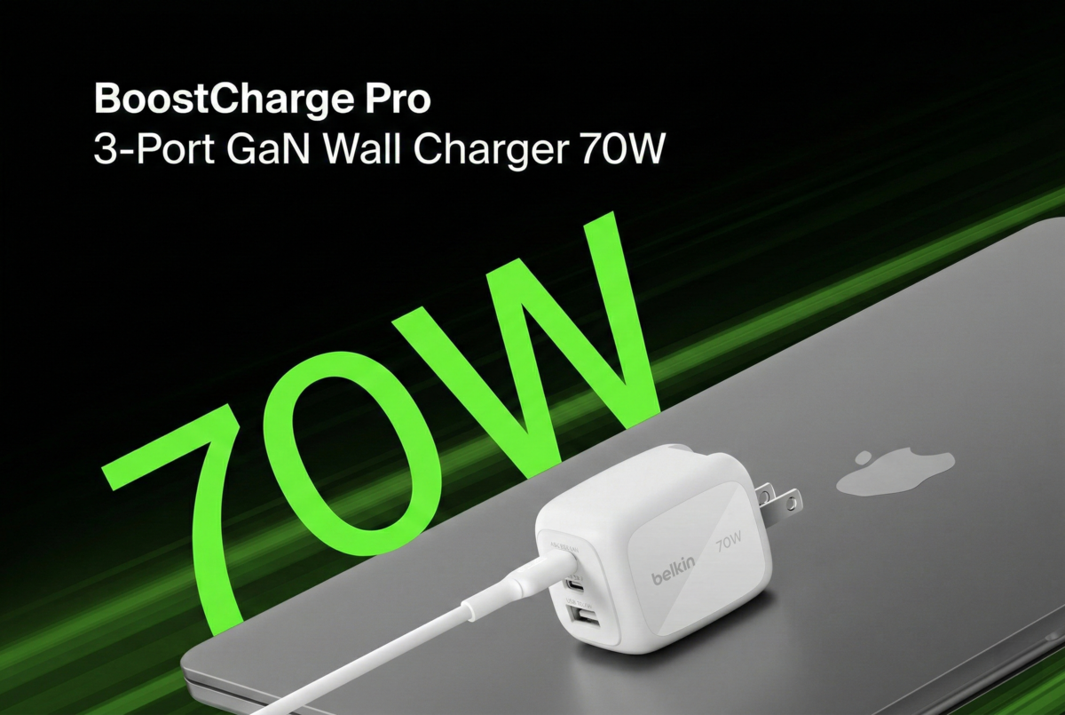 Củ sạc Belkin BoostCharge Pro 70W 2C1A GaN PD 3.1