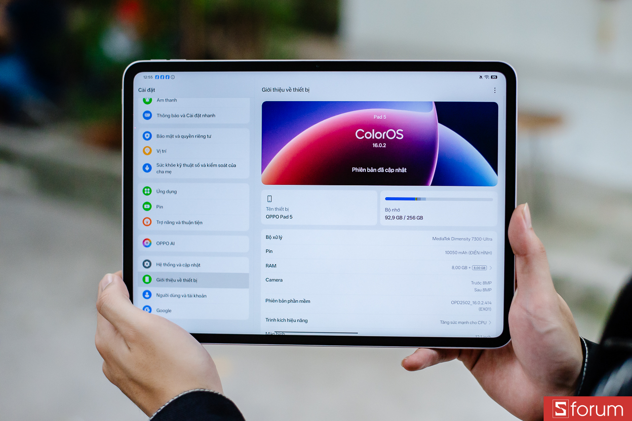 OPPO Pad 5 Matte Display Edition chạy ColorOS 16.0