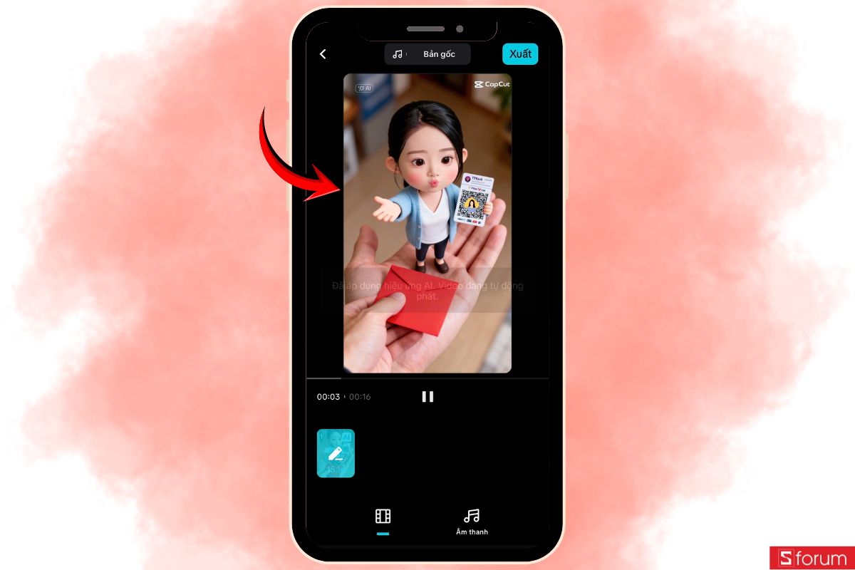 Hướng dẫn chi tiết cách làm video AI nhận lì xì Tết kèm mã QR ngân hàng bằng CapCut 8