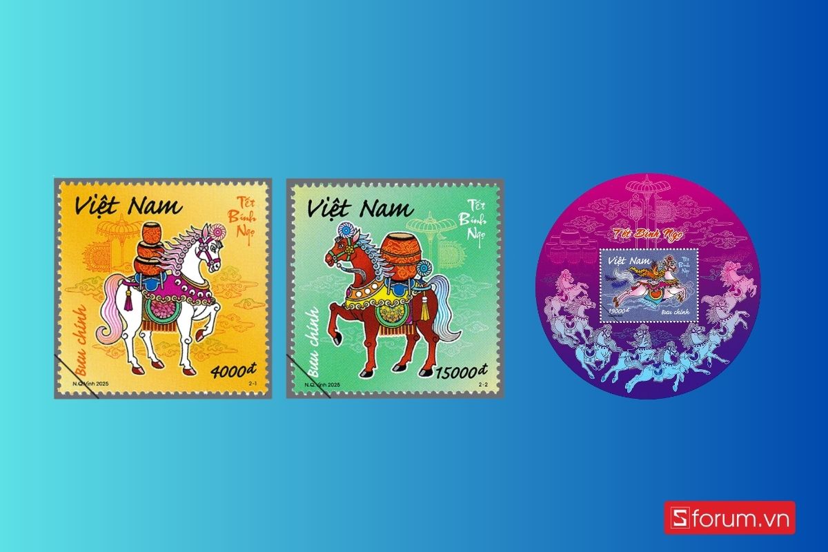 Bộ tem Tết Bính Ngọ 2026 và lời chúc “Mã đáo thành công” đầu xuân 5