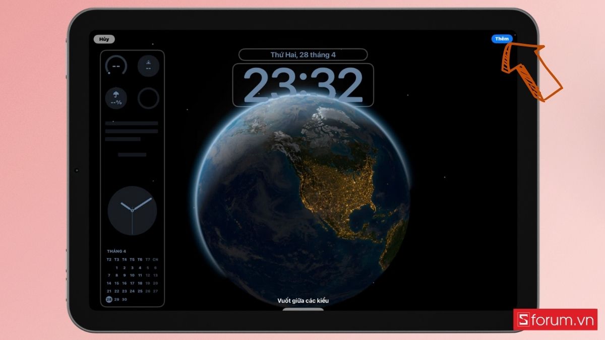 cá nhân hóa màn hình khóa iPad Air M3 8