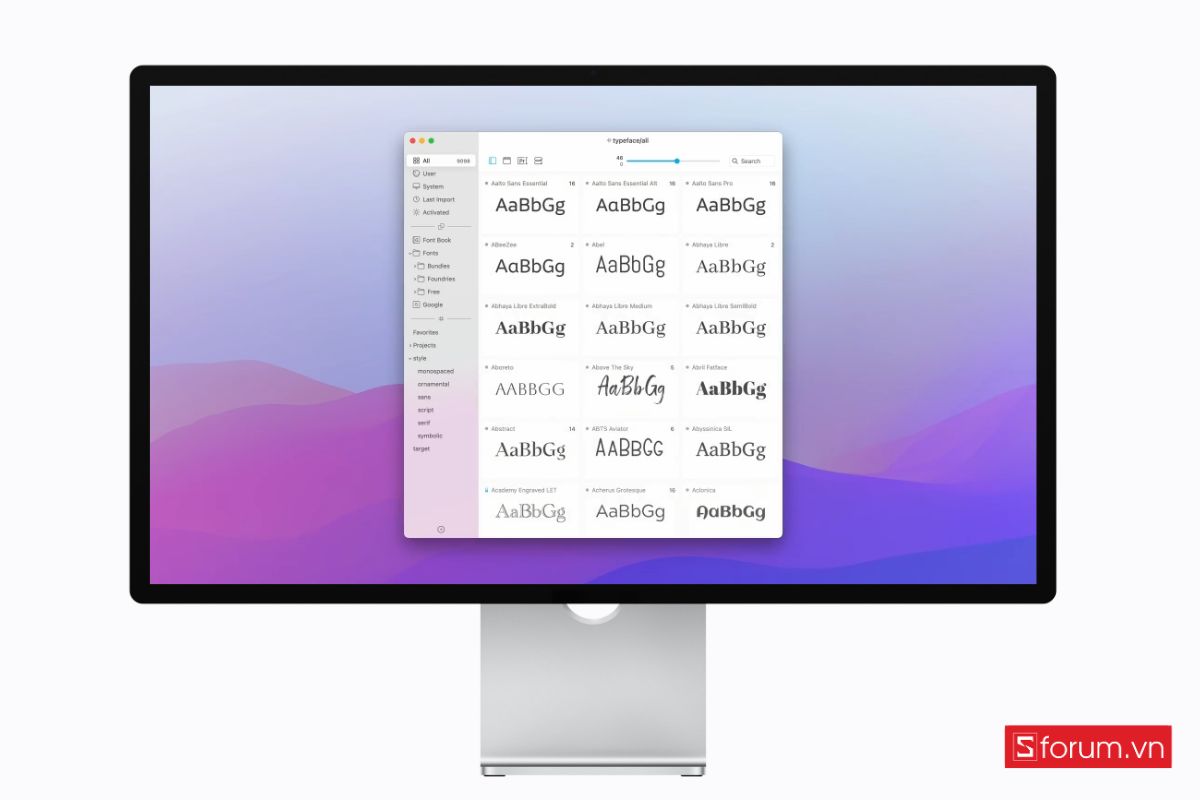 Phần mềm quản lý font Typeface