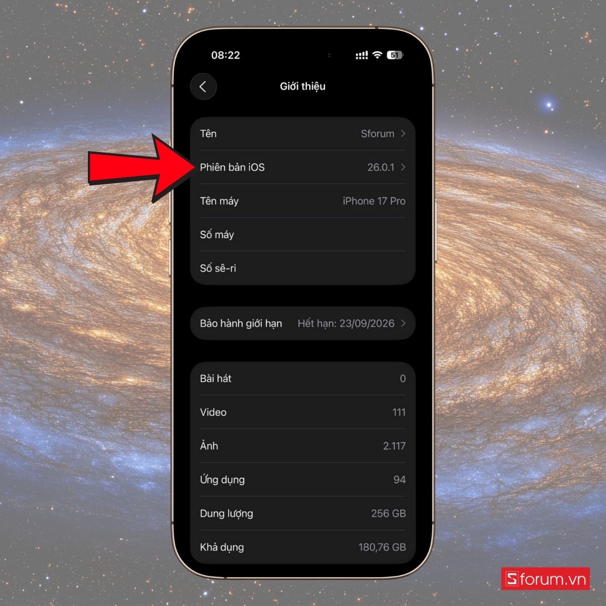 Check phiên bản iOS hiện tại trên máy