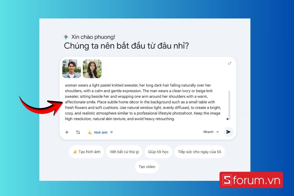 Cách tạo ảnh cặp đôi bằng AI Gemini đơn giản cho Valentine 4