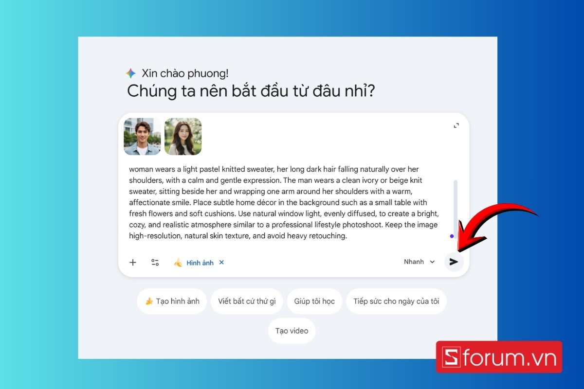 Cách tạo ảnh cặp đôi bằng AI Gemini đơn giản cho Valentine 5